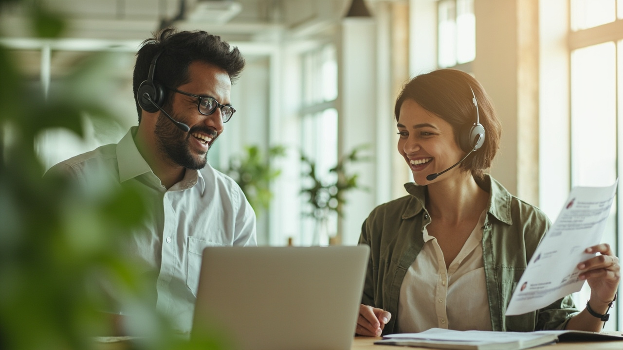 Two Come support professionals routing a multi-channel reply thread